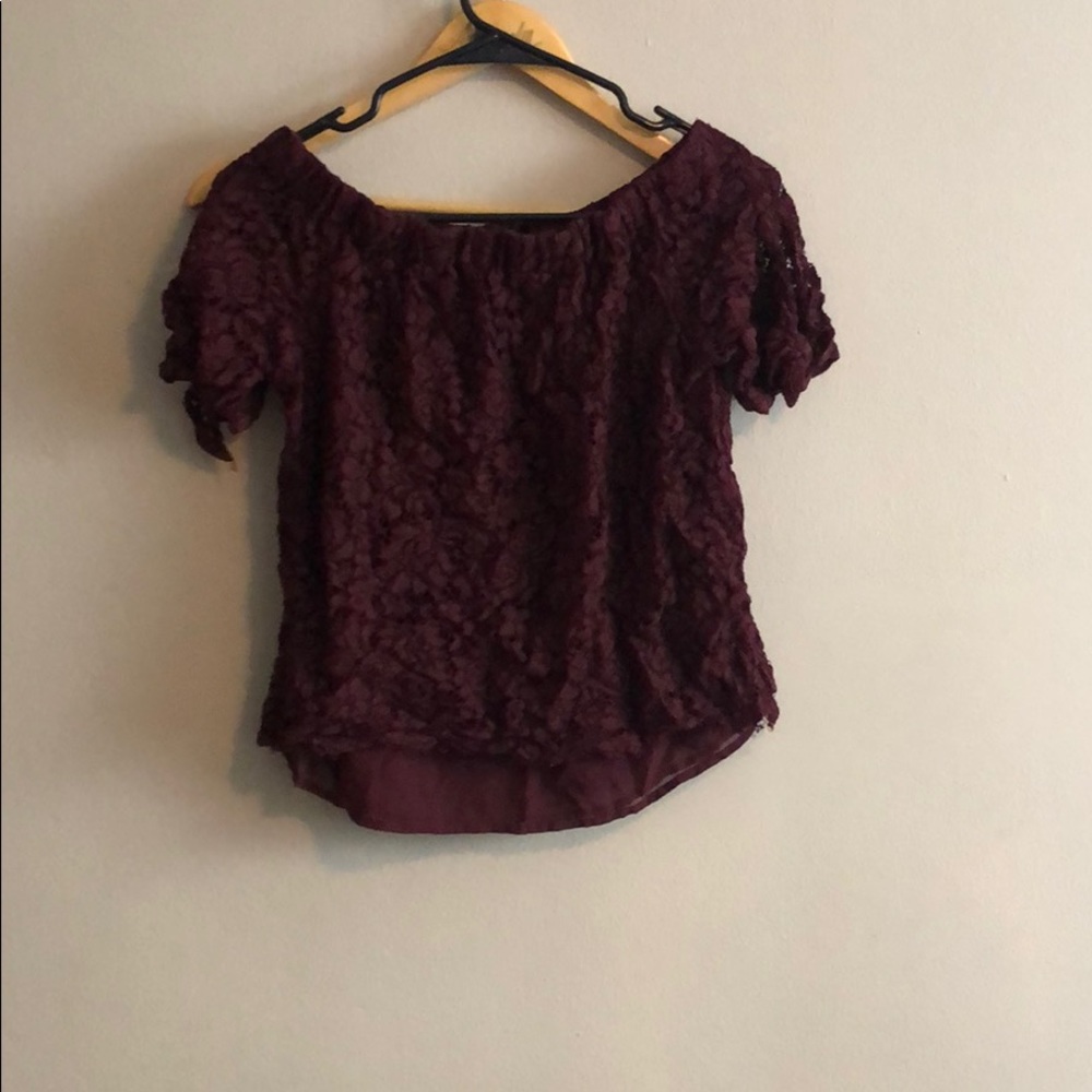 Maroon lace top